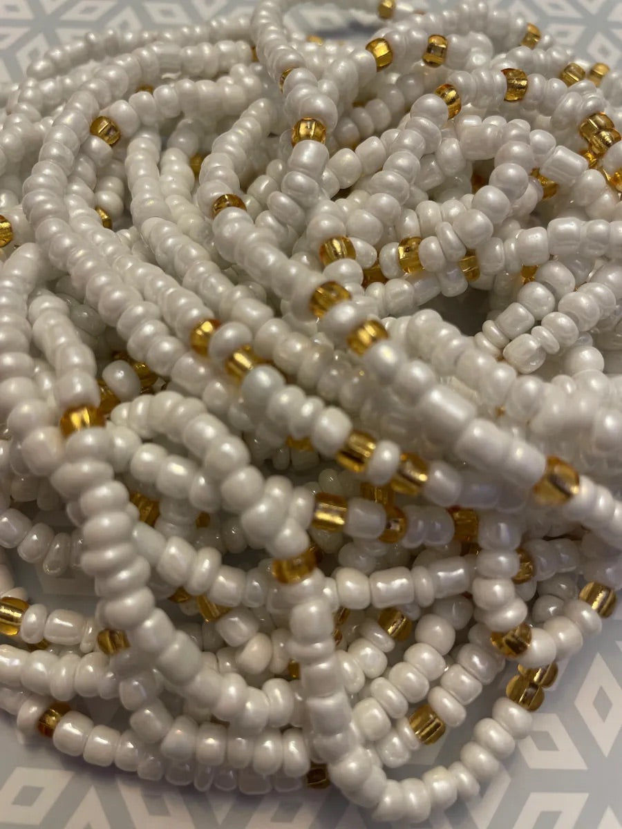 White Diamond Tie on Waist Bead